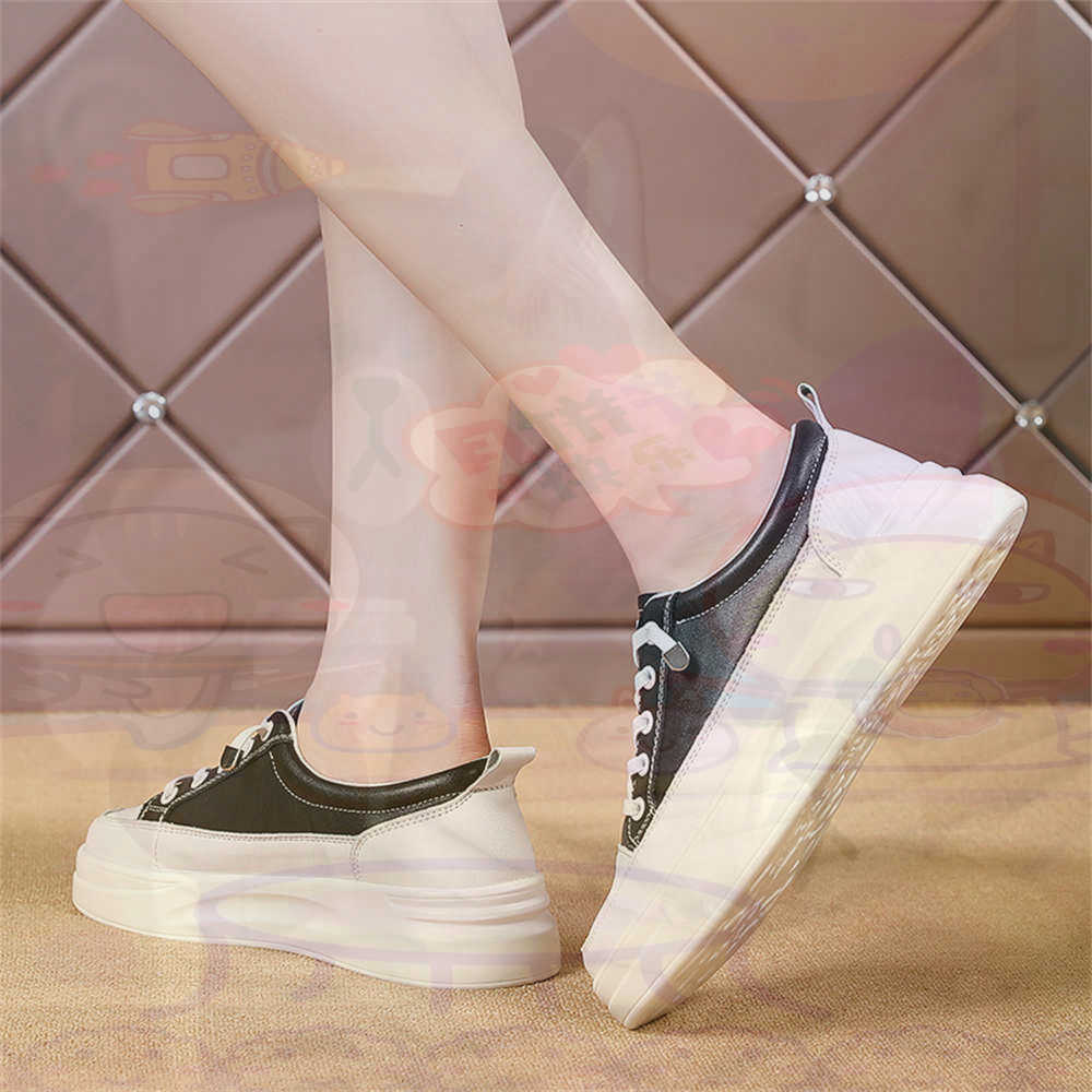 Women Fashion Brand Name Ideas - LACE-up Chunky Loafers ผู้หญิงสเก็ตบอร์ดกีฬารองเท้าตะกร้ารองเท้าผ้าใบจริงแบบพกพาข่าวตะกร้า Teni ที่มีคุณภาพสูง