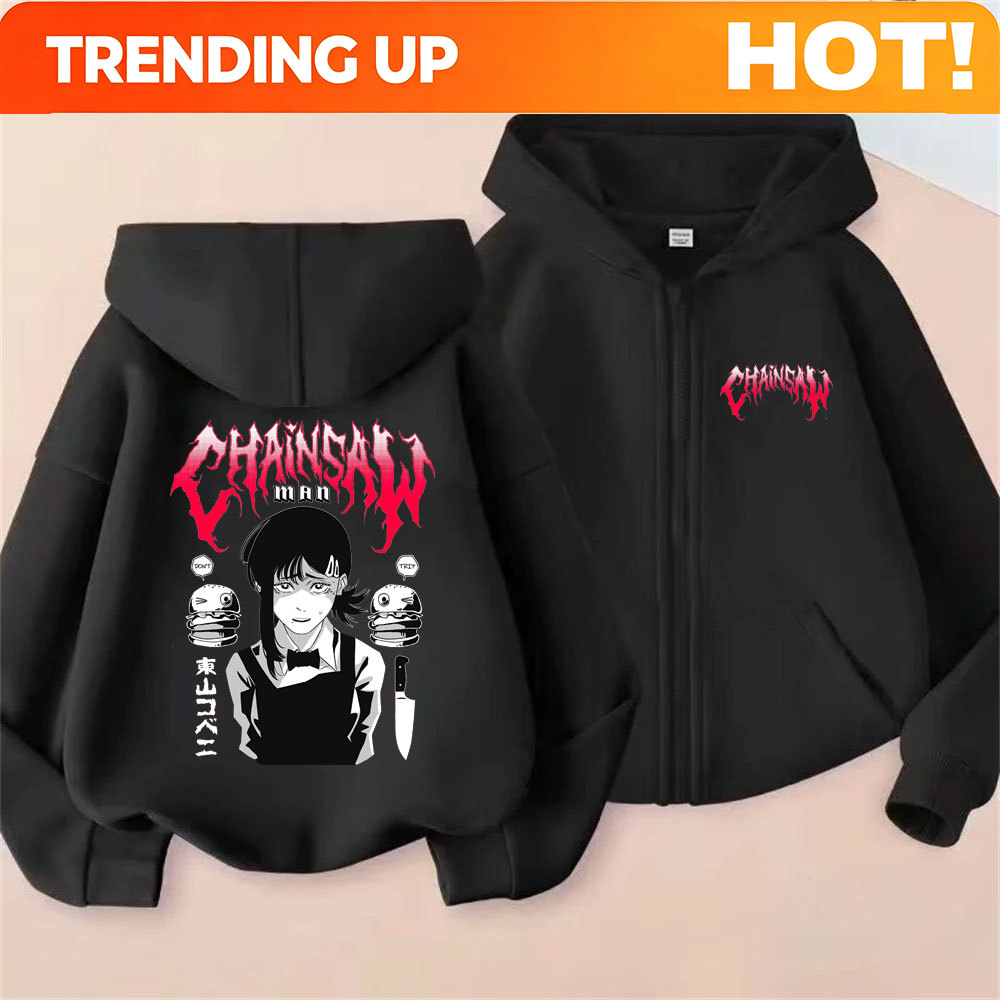 Women'S Fashion Zip Hoodie - เสื้อฮู้ดซิปอัพลายการ์ตูนอนิเมะ Chainsaw Man Higashiyama Kobeni สำหรับผู้ชายและผู้หญิง
