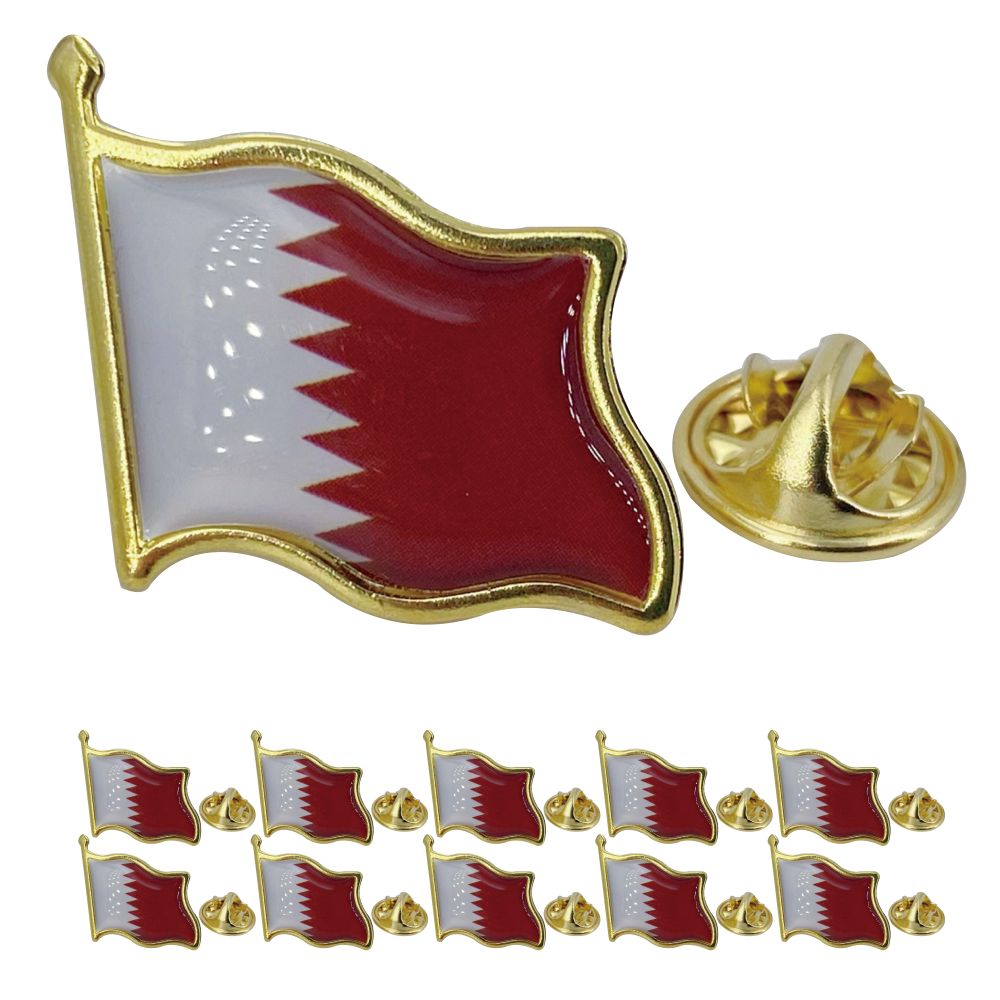 Women Fashion Qatar - เข็มกลัดธงชาติกาตาร์ - เครื่องหมายประจำชาติโลหะเคลือบเงา | ของที่ระลึกการเดินทางทั่วโลกสำหรับผู้ชายและผู้หญิง |