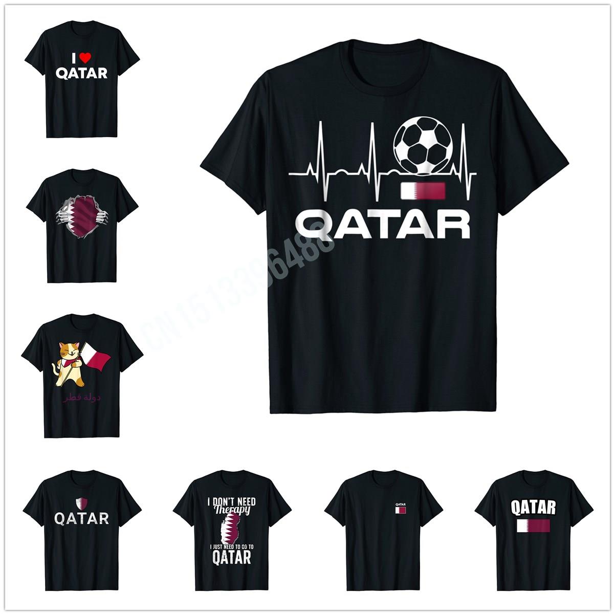 Women Fashion Qatar - ออกแบบเพิ่มเติมธงชาติกาตาร์ ความภาคภูมิใจในประเพณีกาตาร์ เสื้อยืดสำหรับผู้ชายผู้หญิง เสื้อยืดท็อปส์ ผ้าฝ้าย