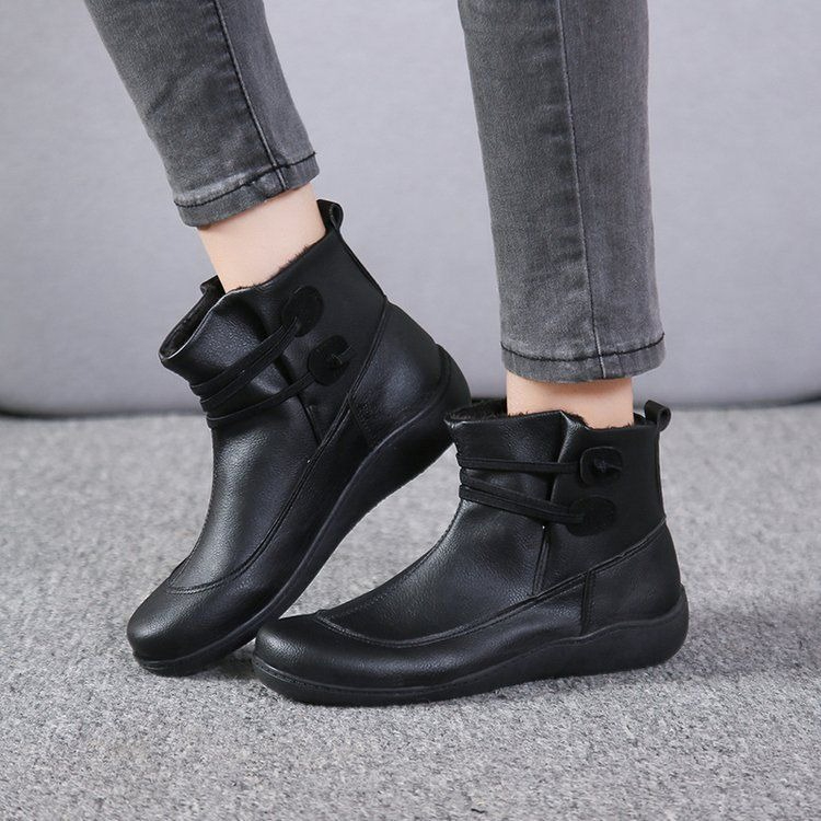 รองเท้าบูทข้อสั้นหนัง PU ทรงหั - Women'S Fashion Riding Boots บทวิจารณ์และราคา