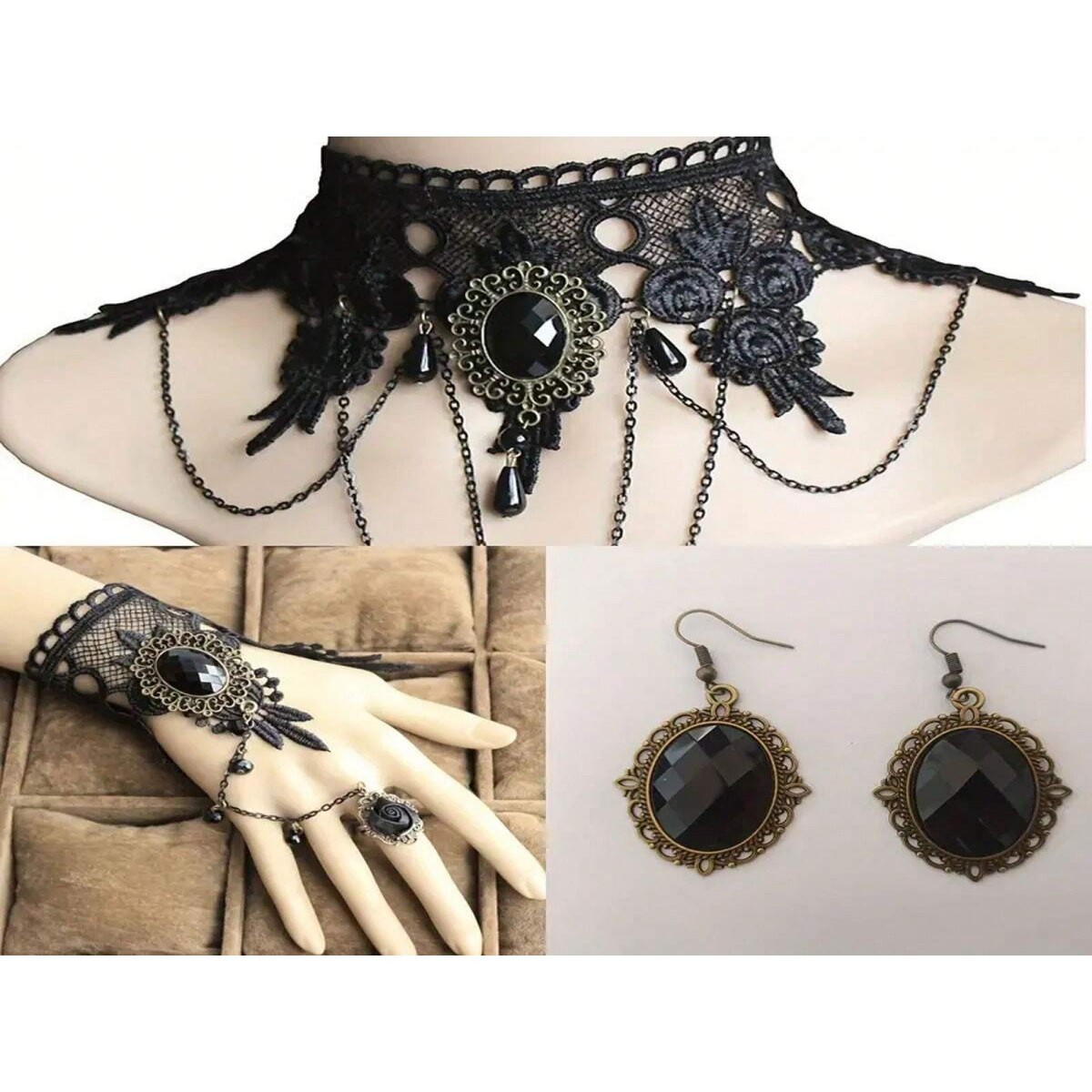 ใหม่เซ็กซี่แบบกอธิคChokersคริส - Women'S Fashion Victorian บทวิจารณ์และราคา