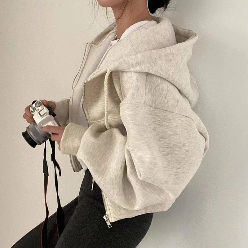 เสื้อฮู้ดซิปแฟชั่นผู้หญิง แขนย - Women'S Fashion Zip Hoodie บทวิจารณ์และราคา