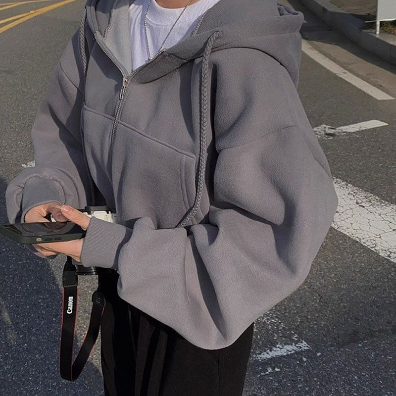 เสื้อฮู้ดซิปแฟชั่นผู้หญิง แขนย - Women'S Fashion Zip Hoodie บทวิจารณ์และราคา