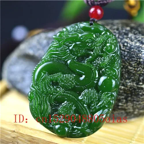 ธรรมชาติสีเขียวจีนหยกมังกรจี้ส - Women And Men Fashion บทวิจารณ์และราคา