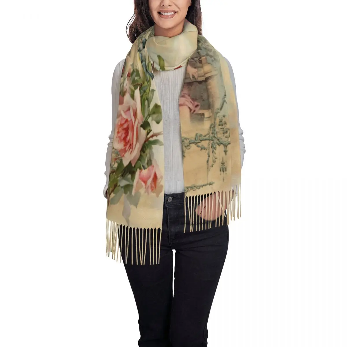 ผ้าพันคอพิมพ์ลายวิคตอเรียนลายด - Women'S Fashion Victorian บทวิจารณ์และราคา