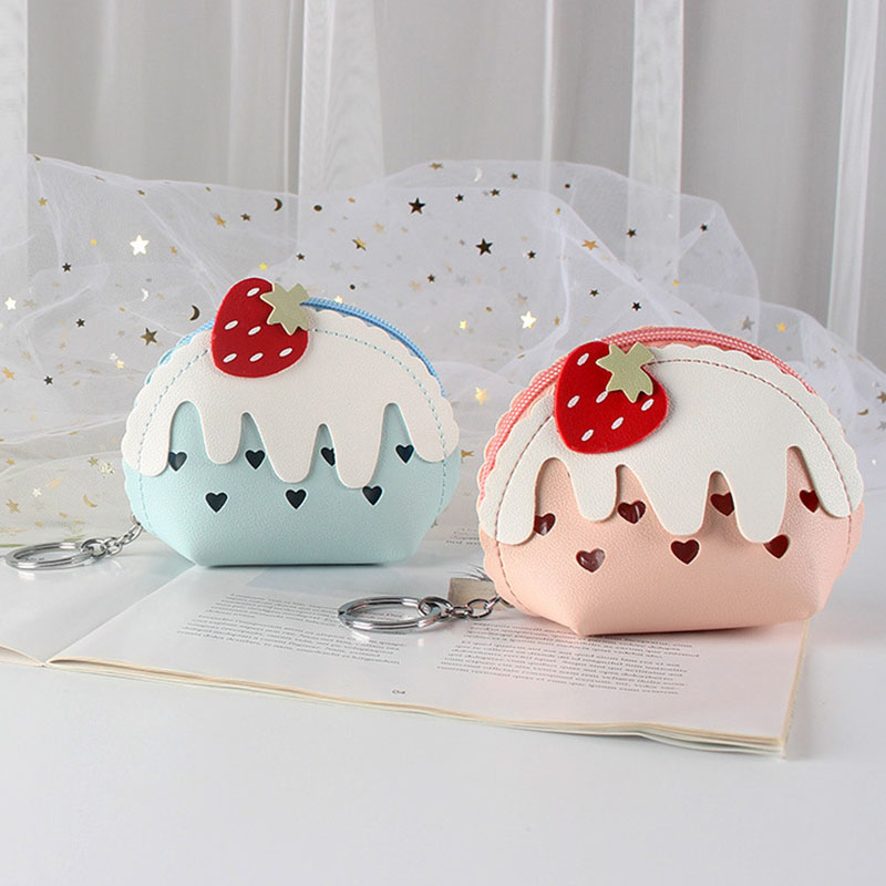 กระเป๋าใส่เหรียญลายไอศกรีมสตรอ - Coin Purse Women บทวิจารณ์และราคา