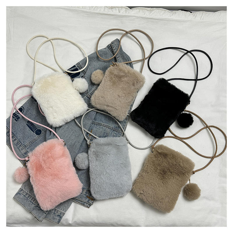กระเป๋าโทรศัพท์ขนปุย สีพื้น เร - Coin Purse Women บทวิจารณ์และราคา