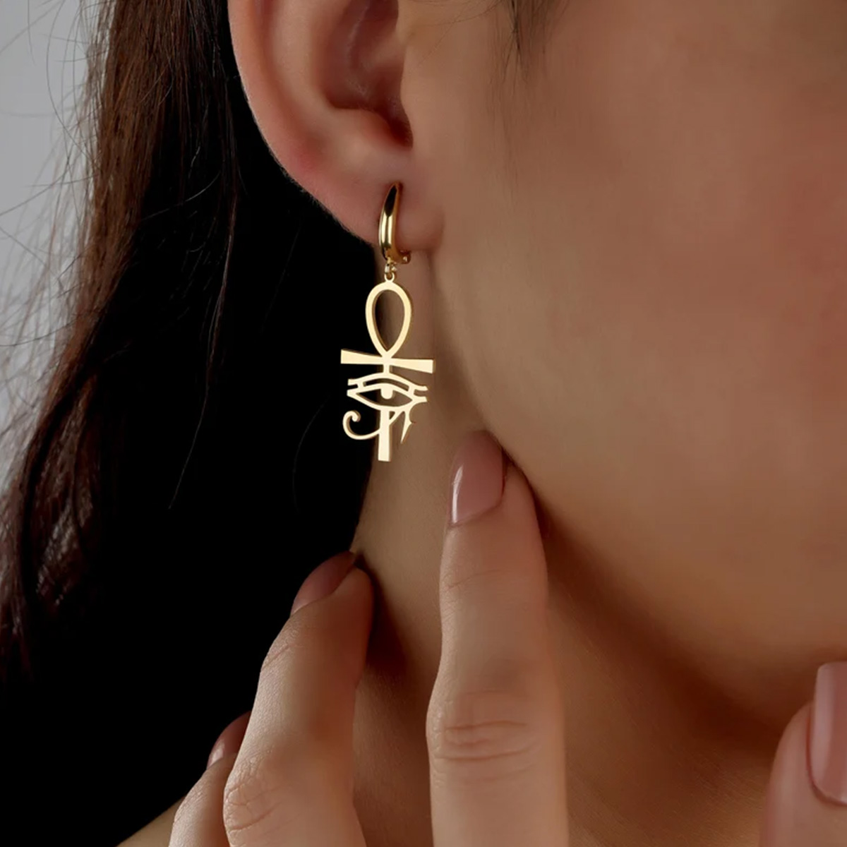 ต่างหูจี้รูปดวงตาแห่งฮอรัสอียิ - Women Fashion Egypt บทวิจารณ์และราคา