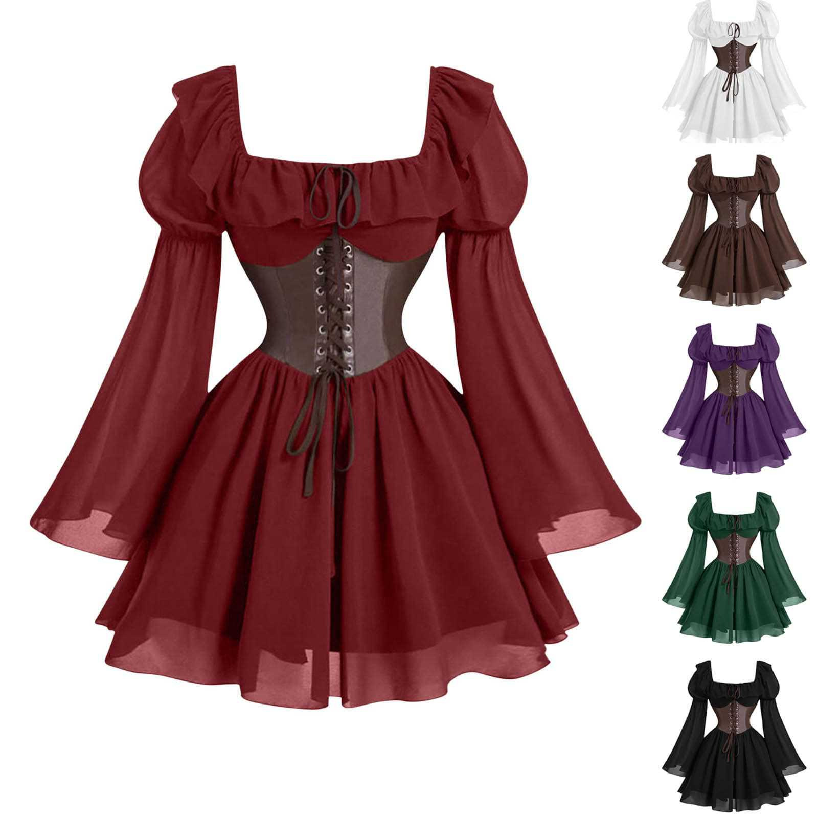ชุดเดรสแขนยาวสไตล์เรอเนซองส์ยุ - Women'S Fashion Victorian บทวิจารณ์และราคา