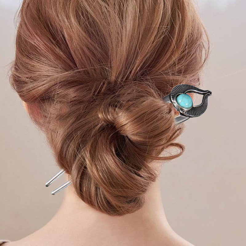 กิ๊บติดผมรูปตัวยูสีฟ้าเทอร์ควอ - Women Fashion Egypt บทวิจารณ์และราคา