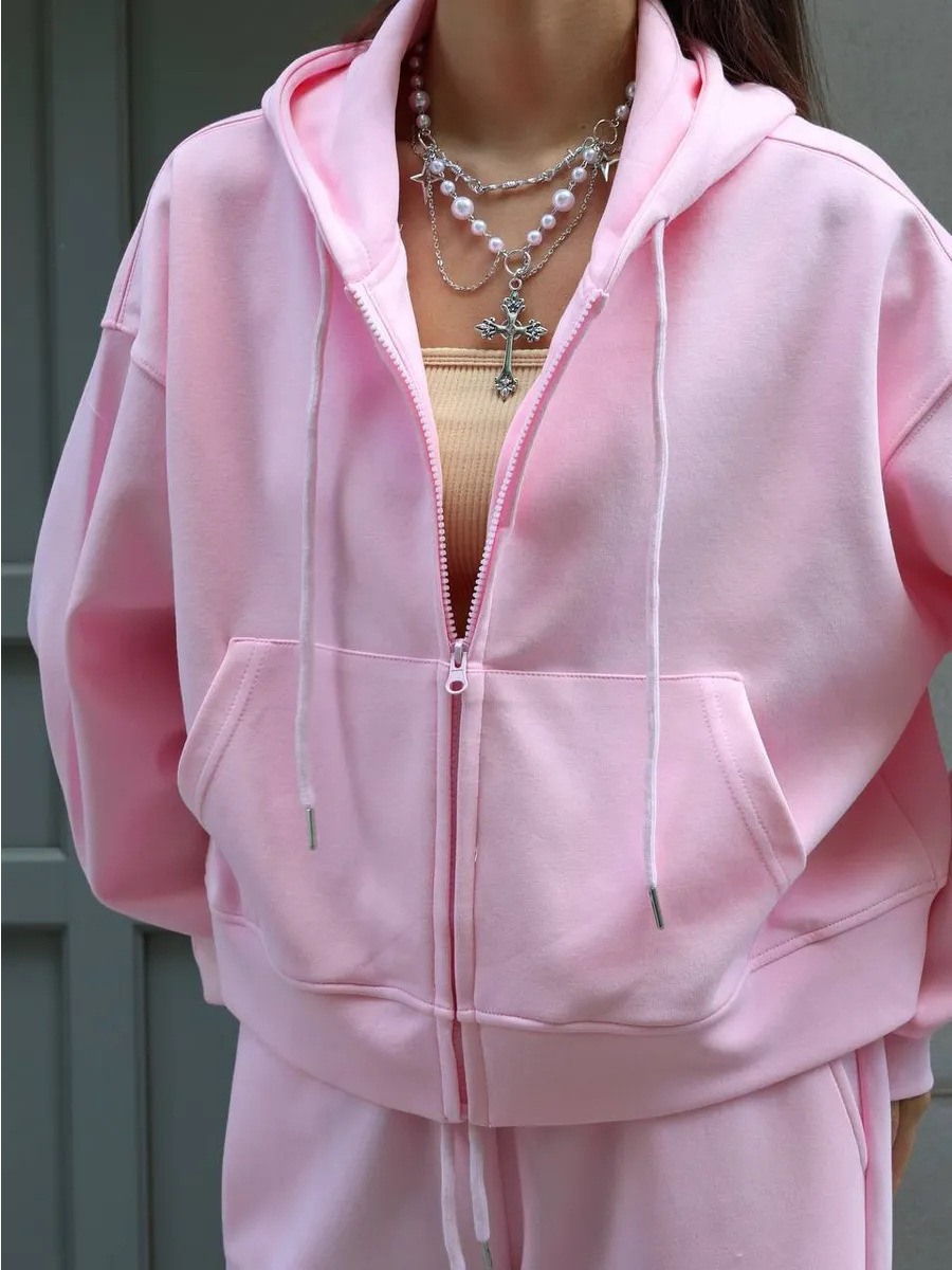 ชุดลำลองผู้หญิง 2 ชิ้น เสื้อฮู - Women'S Fashion Zip Hoodie บทวิจารณ์และราคา